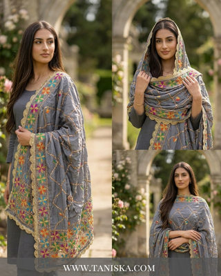 Pure Slate Heritage Starburst Phulkari