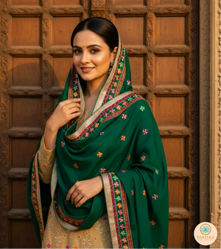 The Royal Emerald Phulkari Dupatta