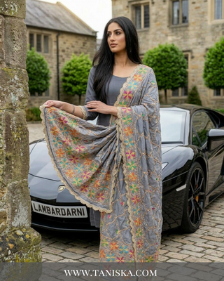 Pure Slate Heritage Starburst Phulkari