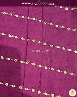 The Majesty Plum | Striped Velvet Zardosi Groom’s Shawl