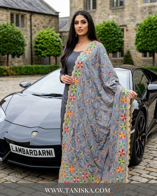 Pure Slate Heritage Starburst Phulkari