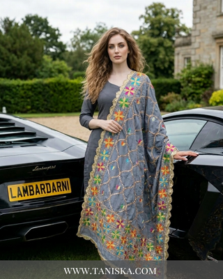 Pure Slate Heritage Starburst Phulkari