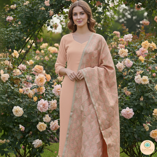 The Peach Glam Phulkari Dupatta