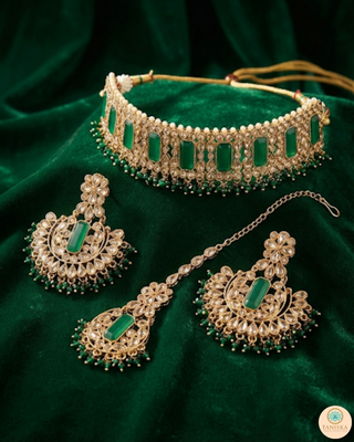 The Maharani Green Choker Set