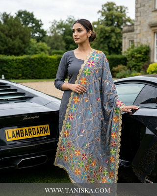 Pure Slate Heritage Starburst Phulkari