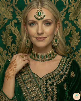 The Maharani Green Choker Set