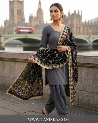Pure Raven Heritage Gota & Starburst Phulkari