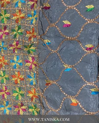 Pure Slate Heritage Starburst Phulkari