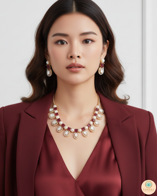 The Verra Necklace Set (Red)