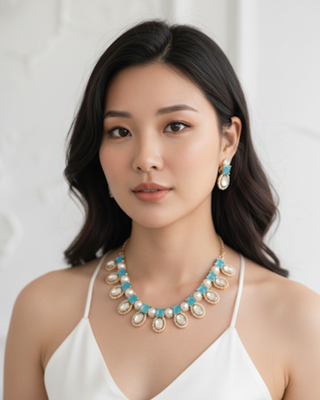 The Verra Necklace Set (Turquoise)
