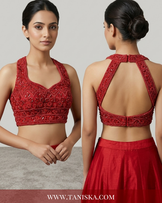 Scarlet Heritage Embroidered Bridal Lehenga