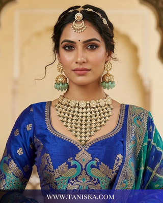 The Imperial Emerald & Kundan Bridal Set - Necklace Set