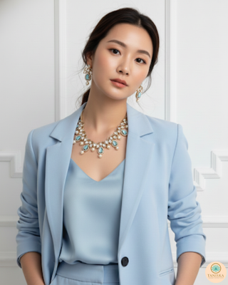 The Verra Necklace Set (Baby Blue)