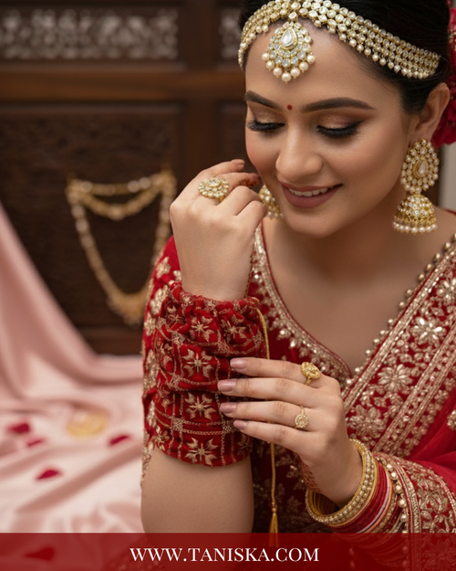 Embroidered Red Velvet Chooda Covers with Gold Threadwork – Bridal Trousseau Accessories - Choora Covers