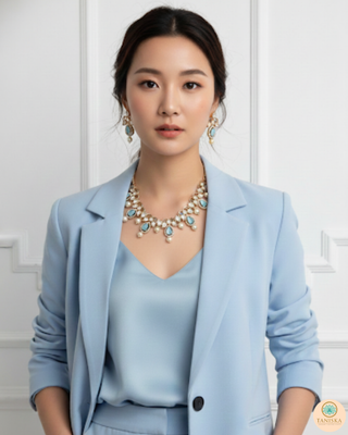 The Verra Necklace Set (Baby Blue)