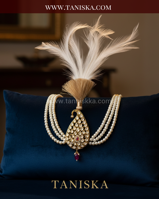 Imperial Kundan & Pearl Crest Kalgi
