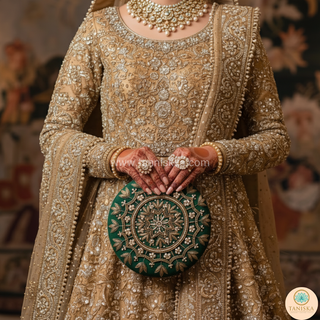 The Emerald Mandala Clutch Bag