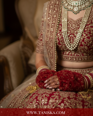 Embroidered Red Velvet Chooda Covers with Gold Threadwork – Bridal Trousseau Accessories (Copy)