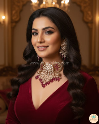 ARSHPREET Ruby Uncut-Kundan Necklace/Choker Set
