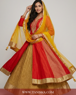 Crimson Silk Zari Work Anarkali Suit
