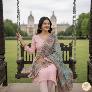 The Mint Meadow Phulkari Dupatta