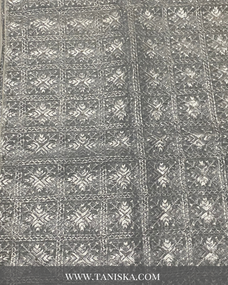 Silver Slate Monochrome Heritage Phulkari