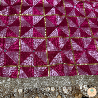 The Fuchsia Pink Glam Phulkari Dupatta