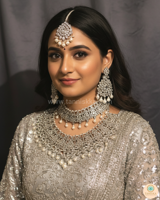 KAIRA Silver Bridal Necklace Set Bundle