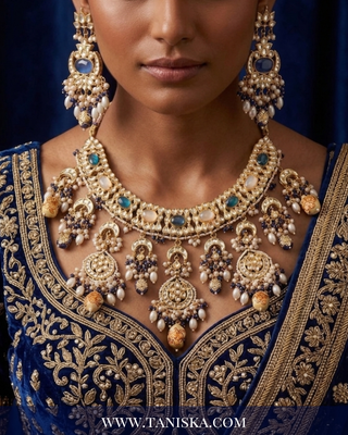 Azure Royale Kundan & Pearl Jewelry Set