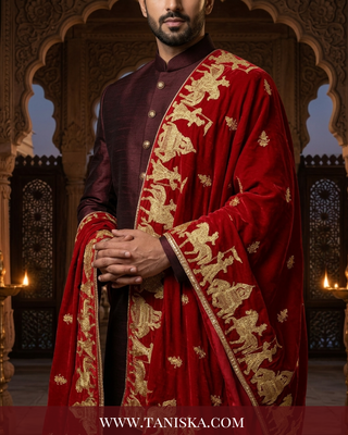 The Royal Heritage Barat Velvet Shawl