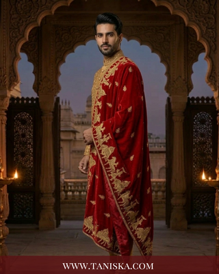 The Royal Heritage Barat Velvet Shawl