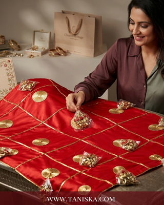 The Shagun Crimson Phulkari Kaleerey Chunnii