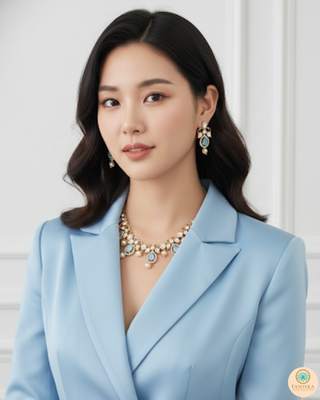 The Verra Necklace Set (Baby Blue)