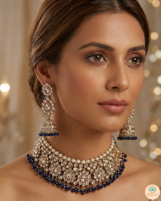 The Midnight Royale Navy & Pearl Reverse AD Choker Set