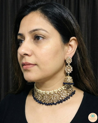 The Midnight Royale Navy & Pearl Reverse AD Choker Set