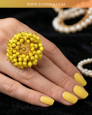 The Guldasta Yellow Pearl Ring