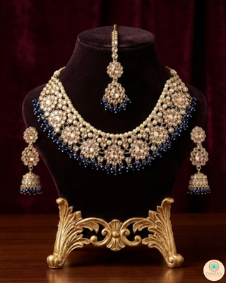 The Midnight Royale Navy & Pearl Reverse AD Choker Set