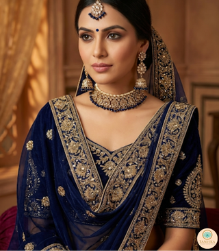 The Midnight Royale Navy & Pearl Reverse AD Choker Set