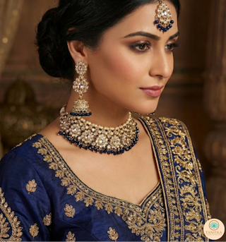 The Midnight Royale Navy & Pearl Reverse AD Choker Set