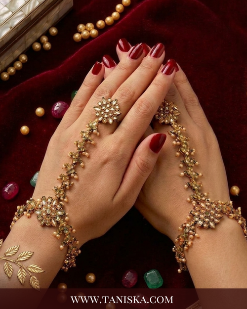 The Mughal Blossom Bridal Haathphool - Hand Harness (Hathpool)