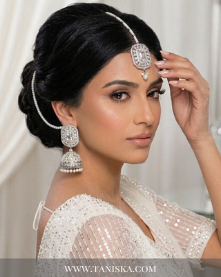 Crystal Radiance Pearl Jhumka & Tikka Set