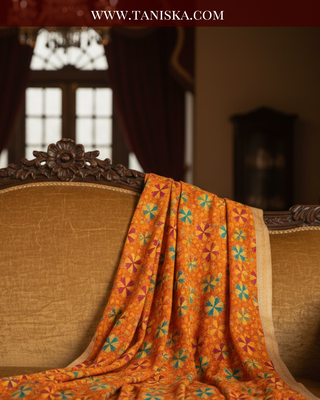 The Virasat Bagh | Hand-Embroidered Dholi Phulkari Dupatta