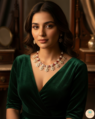 The Royal Rose Bloom Necklace Set