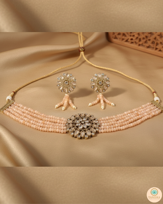 The Royal Blush Reverse AD Choker Necklace Set