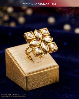 The Empress Kundan Cross Ring