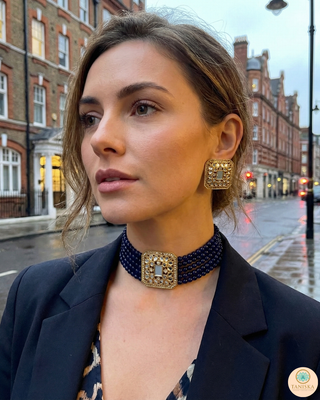 GLASS Choker Necklace Set