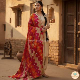 The Lehriya Phulkari Dupatta