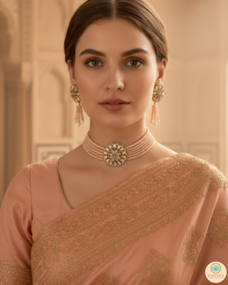 The Royal Blush Reverse AD Choker Necklace Set