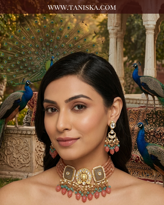 The Mayura Imperial Meenakari Choker Set