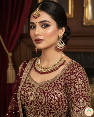 The Majestic Pearl-Droplet Necklace Set